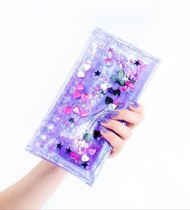Dazzling Liquid Glitter Purse Electric Bubblegum